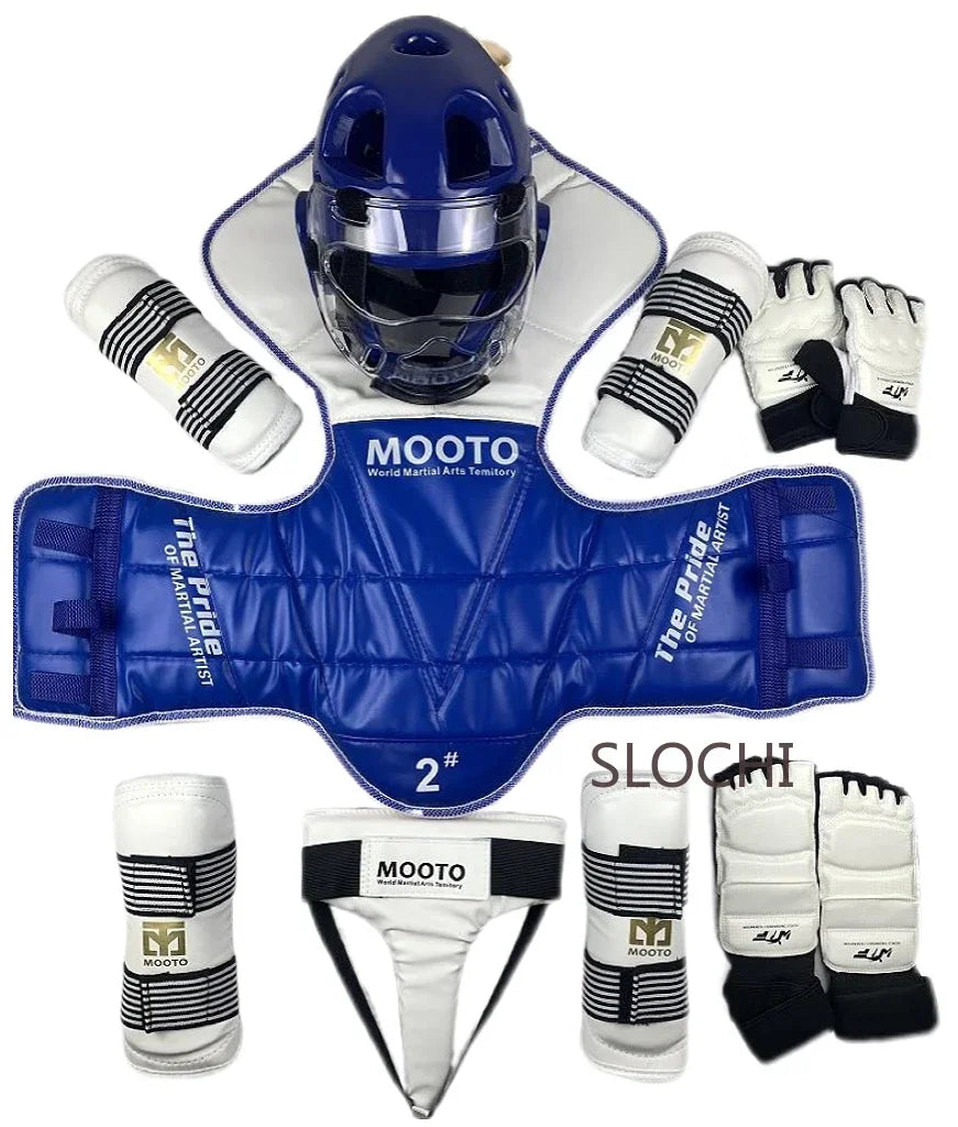 Taekwondo Protective Gear Actual Combat Equipment Full Set Thicken Competition Martial Arts Combat Protective Gear Training Set