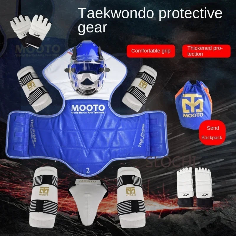 Taekwondo Protective Gear Actual Combat Equipment Full Set Thicken Competition Martial Arts Combat Protective Gear Training Set