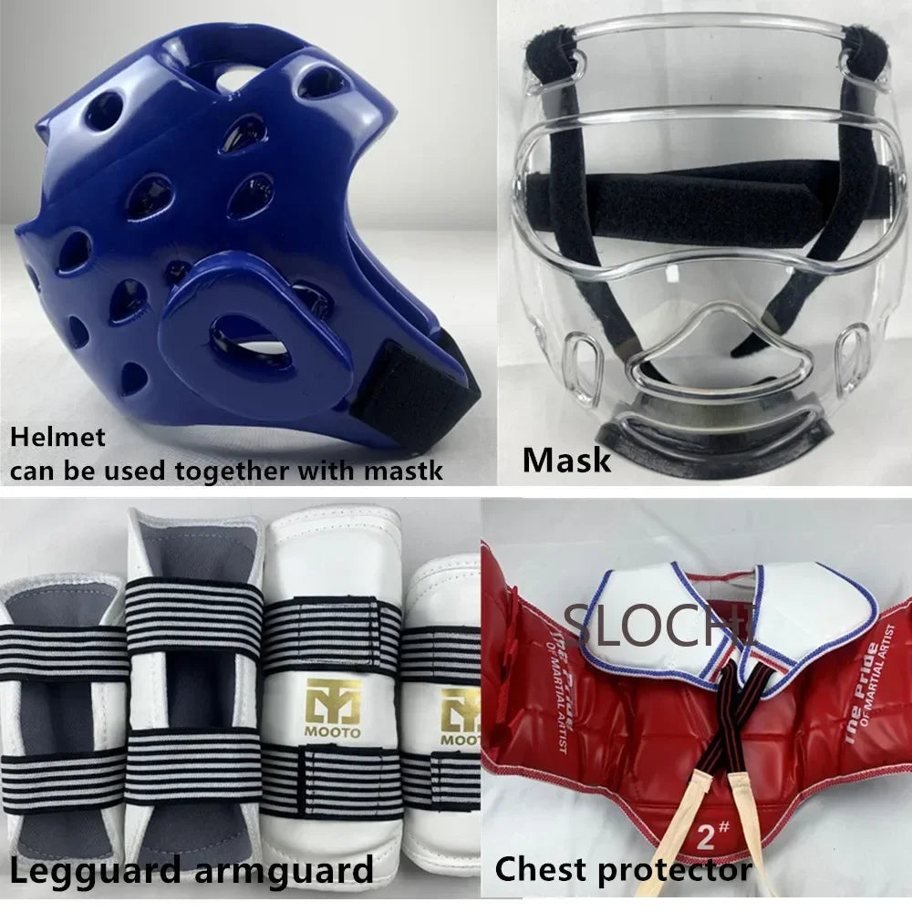 Taekwondo Protective Gear Actual Combat Equipment Full Set Thicken Competition Martial Arts Combat Protective Gear Training Set