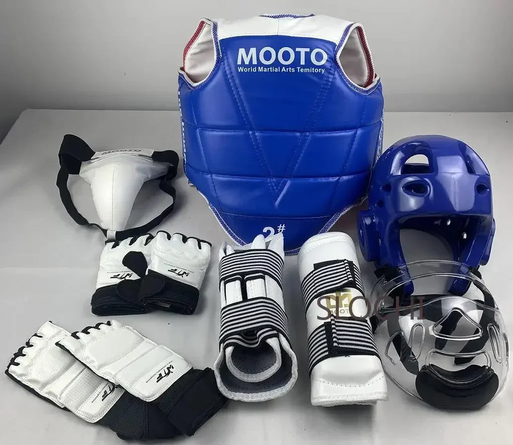 Taekwondo Protective Gear Actual Combat Equipment Full Set Thicken Competition Martial Arts Combat Protective Gear Training Set